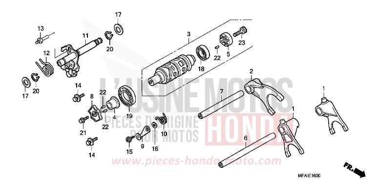 GEARSHIFT DRUM for CBF1000 ABS PEARL SIENA RED (R320) from 2009